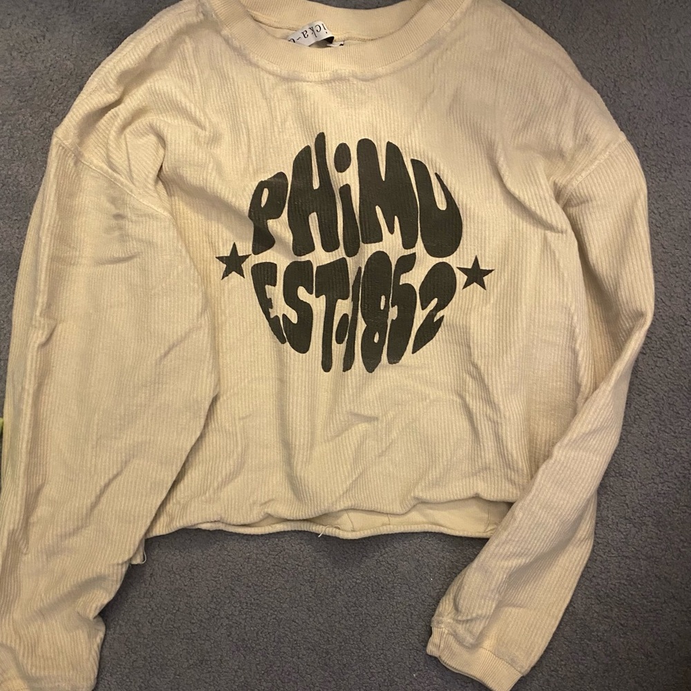 Cropped Corded Crewneck Phi Mu